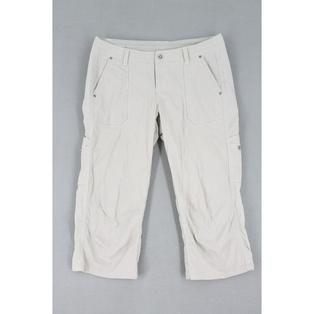 Kuhl Women’s Size 10 Capri Hiking Pants Beige Cargo Pockets